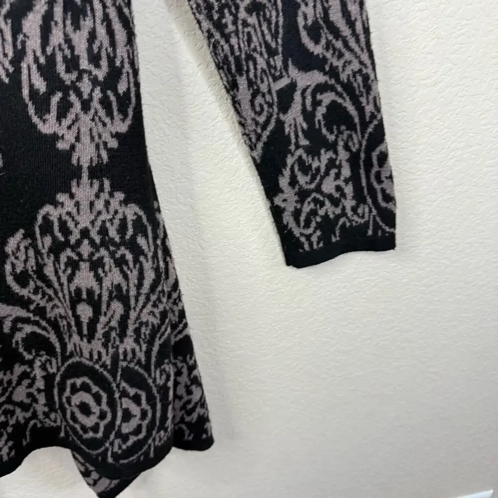 Soft Surroundings Filigree Open Front Tan Black Cardigan Size Large